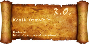 Kosik Ozsvát névjegykártya